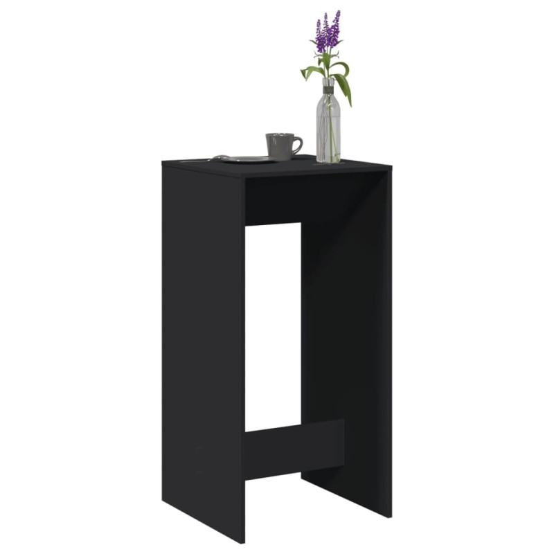 Table de bar noir 51x50x103,5 cm bois d'ingénierie 629378629378