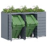 Rangement de poubelle à roulettes pour 3 poubelles Gris clair 629380629380
