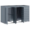 Rangement de poubelle à roulettes pour 3 poubelles Gris clair 629380629380