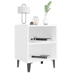 Tables de chevet avec pieds en métal 2 pcs blanc 40x30x50 cm 629383629383