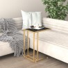 Table d'appoint ordinateur Marbre noir 50x35x65 cm Verre trempé 629385629385