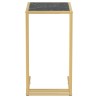 Table d'appoint ordinateur Marbre noir 50x35x65 cm Verre trempé 629385629385