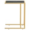 Table d'appoint ordinateur Marbre noir 50x35x65 cm Verre trempé 629385629385