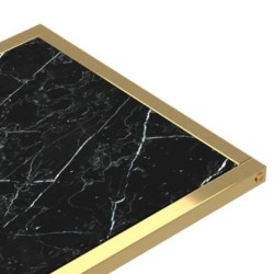 Table d'appoint ordinateur Marbre noir 50x35x65 cm Verre trempé 629385629385