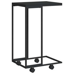 Table d'appoint avec roues Noir 40x30x63,5 cm Bois d'ingénierie 629391629391