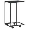 Table d'appoint avec roues Noir 40x30x63,5 cm Bois d'ingénierie 629391629391