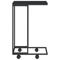 Table d'appoint avec roues Noir 40x30x63,5 cm Bois d'ingénierie 629391629391