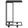 Table d'appoint avec roues Noir 40x30x63,5 cm Bois d'ingénierie 629391629391
