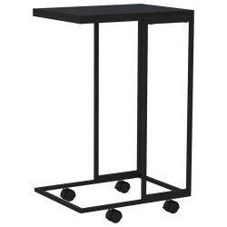 Table d'appoint avec roues Noir 40x30x63,5 cm Bois d'ingénierie 629391629391