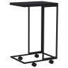 Table d'appoint avec roues Noir 40x30x63,5 cm Bois d'ingénierie 629391629391