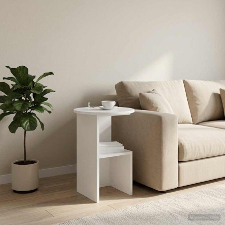 Table d'appoint Blanc Ø 39,5 x 55 cm Bois d'ingénierie 629393629393