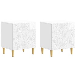 Table de chevet 2 pcs Blanc brillant 43 x 34,5 x 50 cm 629396629396