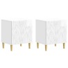 Table de chevet 2 pcs Blanc brillant 43 x 34,5 x 50 cm 629396629396