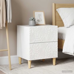 Table de chevet 2 pcs Blanc brillant 43 x 34,5 x 50 cm 629396629396