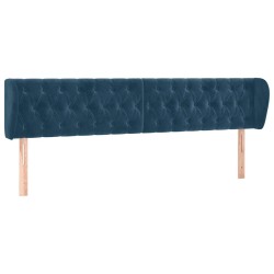 Tête de lit avec oreilles Bleu foncé 203x23x78/88 cm Velours 629397629397