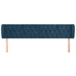 Tête de lit avec oreilles Bleu foncé 203x23x78/88 cm Velours 629397629397