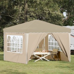 Tente de fête pop-up 288 x 288 x 245 cm Crème Tissu Oxford 629401629401