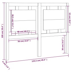 Tête de lit 125,5x4x100 cm Bois massif de pin 629410629410