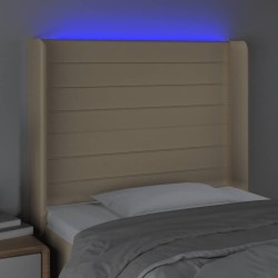 Tête de lit à LED Crème 93x16x118/128 cm Tissu 629411629411