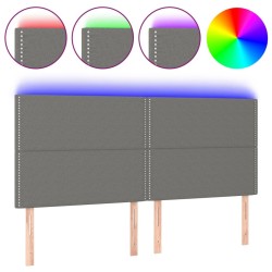 Tête de lit à LED Gris foncé 180x5x118/128 cm Tissu 629413629413