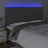 Tête de lit à LED Gris foncé 180x5x118/128 cm Tissu 629413629413