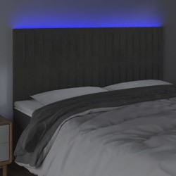 Tête de lit à LED Gris foncé 180x5x118/128 cm Velours 629420629420