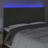 Tête de lit à LED Gris foncé 180x5x118/128 cm Velours 629420629420