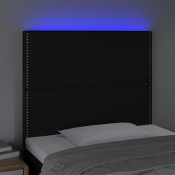 Tête de lit à LED Noir 100x5x118/128 cm Tissu 629421629421