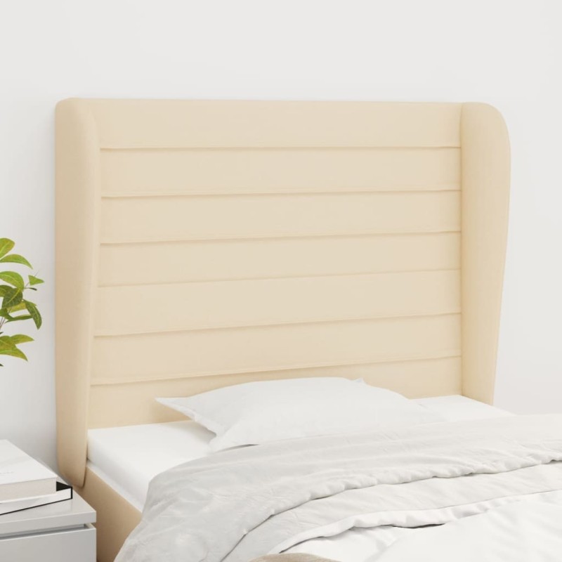 Tête de lit avec oreilles Crème 93x23x118/128 cm Tissu 629424629424