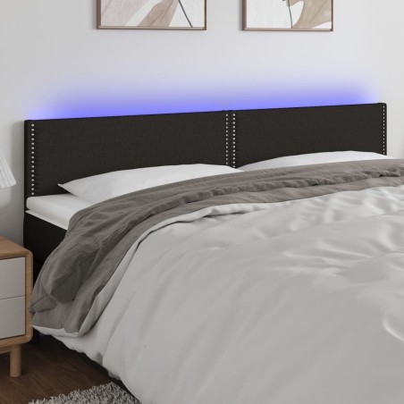Tête de lit à LED Noir 200x5x78/88 cm Tissu 629427629427