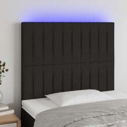 Tête de lit à LED Noir 90x5x118/128 cm Tissu 629429629429