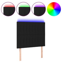 Tête de lit à LED Noir 90x5x118/128 cm Tissu 629429629429