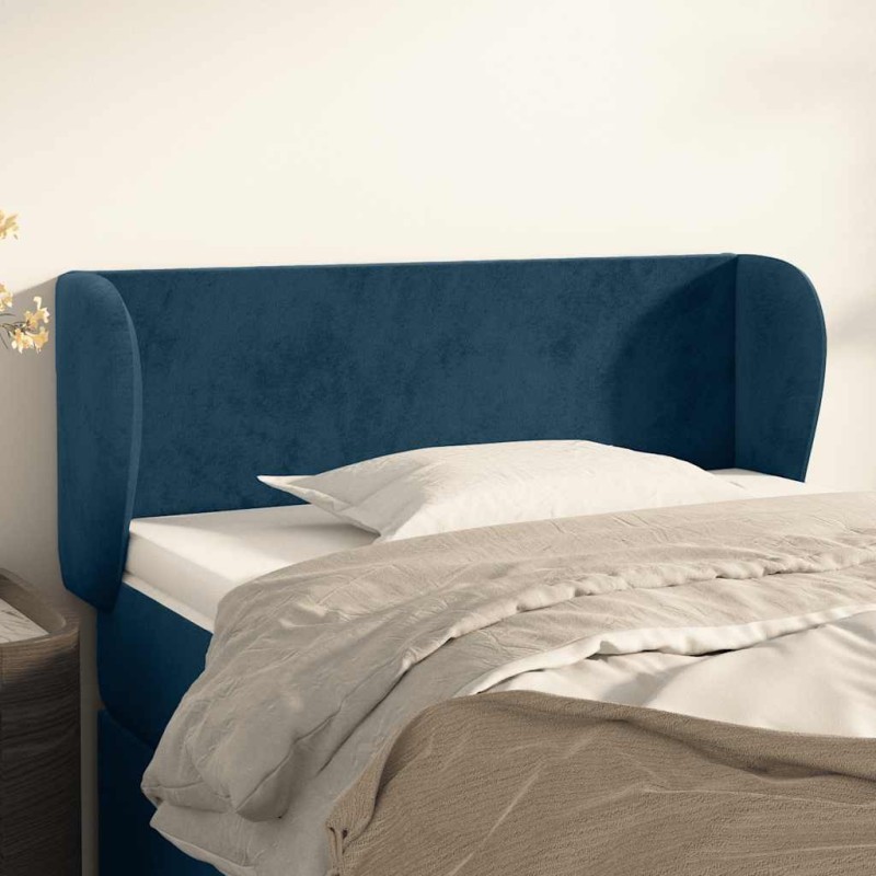 Tête de lit avec oreilles Bleu foncé 103x23x78/88 cm Velours 629430629430