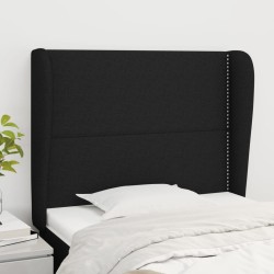 Tête de lit avec oreilles Noir 103x23x118/128 cm Tissu 629436629436