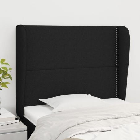 Tête de lit avec oreilles Noir 103x23x118/128 cm Tissu 629436629436