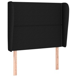 Tête de lit avec oreilles Noir 103x23x118/128 cm Tissu 629436629436