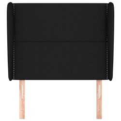 Tête de lit avec oreilles Noir 103x23x118/128 cm Tissu 629436629436
