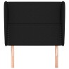 Tête de lit avec oreilles Noir 103x23x118/128 cm Tissu 629436629436