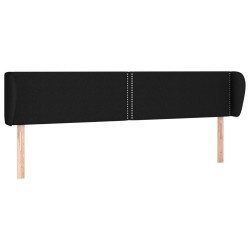 Tête de lit avec oreilles Noir 203x23x78/88 cm Tissu 629438629438