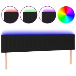 Tête de lit à LED Noir 180x5x78/88 cm Tissu 629441629441