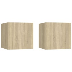Tables de chevet 2pcs Chêne sonoma 30,5x30x30cm Bois ingénierie 629445629445