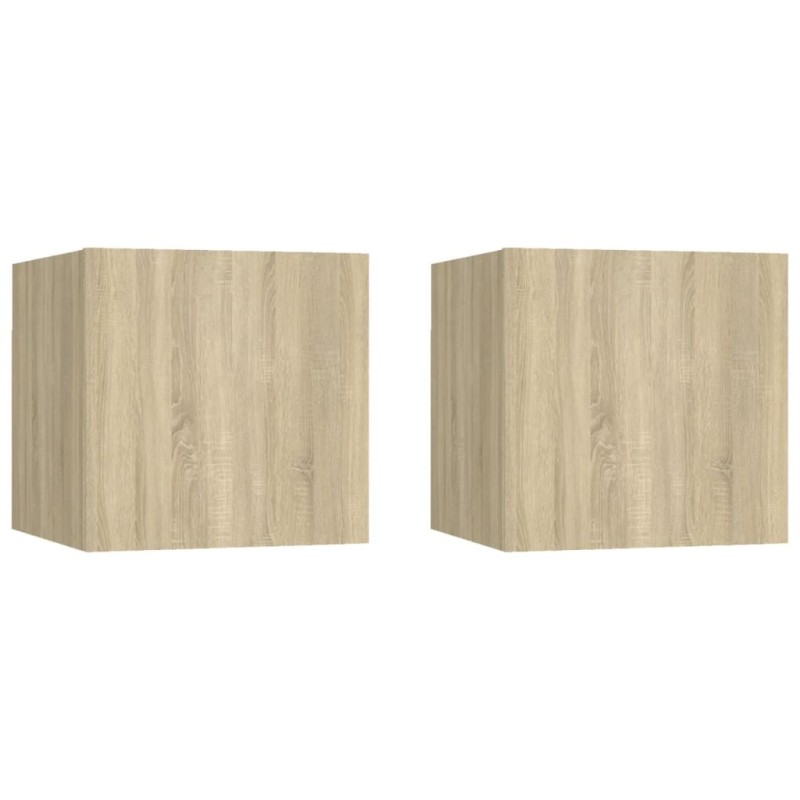 Tables de chevet 2pcs Chêne sonoma 30,5x30x30cm Bois ingénierie 629445629445