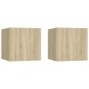 Tables de chevet 2pcs Chêne sonoma 30,5x30x30cm Bois ingénierie 629445629445