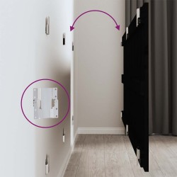 Tête de lit murale Noir 166x3x60 cm Bois massif de pin 629455629455
