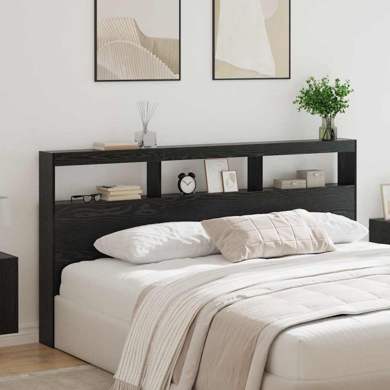 Tête de lit Chêne noir 200 x 17 x 102 cm Bois d'ingénierie 629464629464