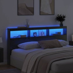 Tête de lit Chêne noir 200 x 17 x 102 cm Bois d'ingénierie 629464629464