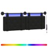 Tête de lit suspendue Avec lumière LED Noir Simili cuir 629485629485