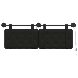 Tête de lit suspendue Avec lumière LED Noir Simili cuir 629485629485