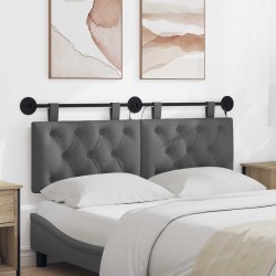 Tête de lit suspendue Avec lumière LED Gris foncé Tissu 629488629488