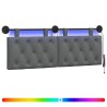 Tête de lit suspendue Avec lumière LED Gris foncé Tissu 629488629488